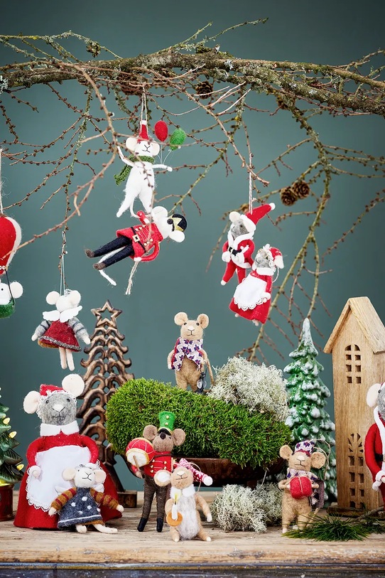 Bloomingville zawieszka dekoracyjna Peo Ornament 11 x 23 x 10 cm 2-pack czerwony 82061883