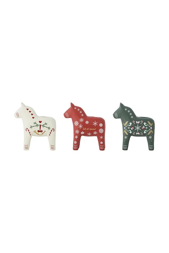Bloomingville świecznik dekoracyjny 9,5 x 10 x 4,5 cm 3-pack 82072382 multicolor AA00
