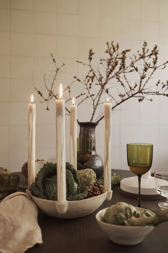 ferm LIVING świecznik dekoracyjny L beżowy 1104263131