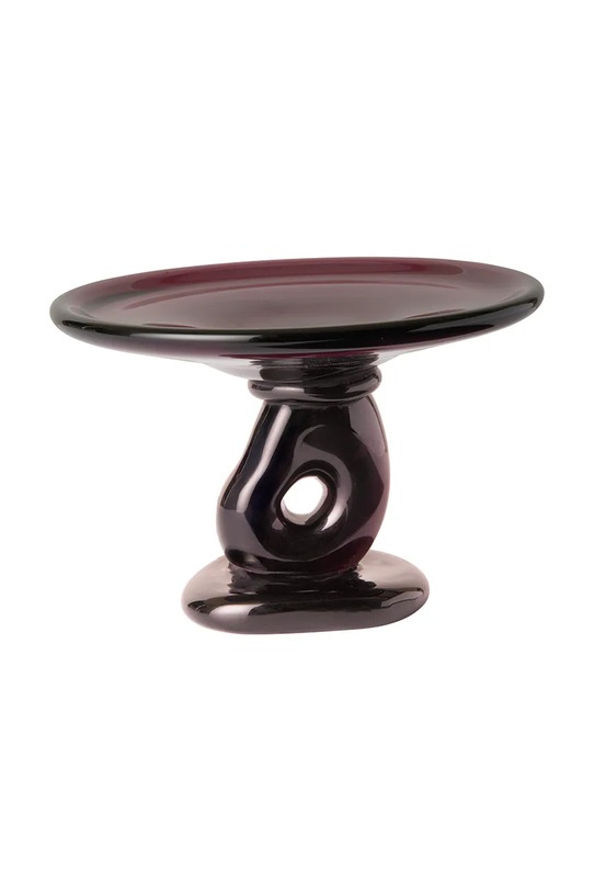 ferm LIVING patera dekoracyjna Damo Glass Centrepiece 21 cm bordowy 1104272104