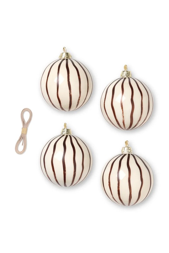 ferm LIVING bombka choinkowa 4-pack brązowy 1104264492