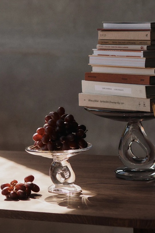 ferm LIVING patera dekoracyjna Damo Glass Centrepiece 21 cm 1104272103 transparentny AA00