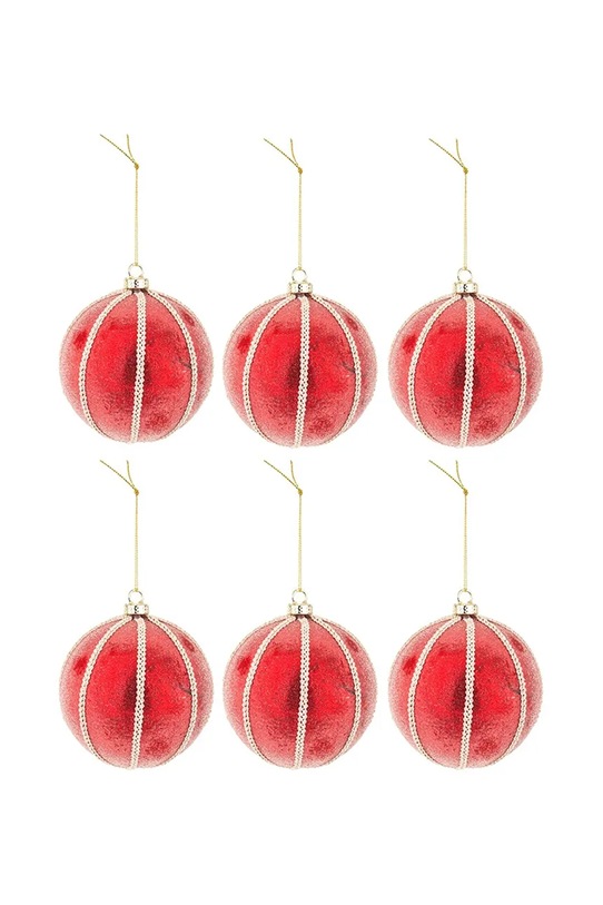 set de globuri de crăciun 9 x 8 x 8 cm 6-pack rosu 141284