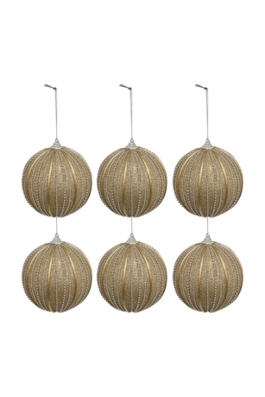Σετ χριστουγεννιάτικες μπάλες 11 x 9,5 x 9,5 cm 6-pack μπεζ 108923