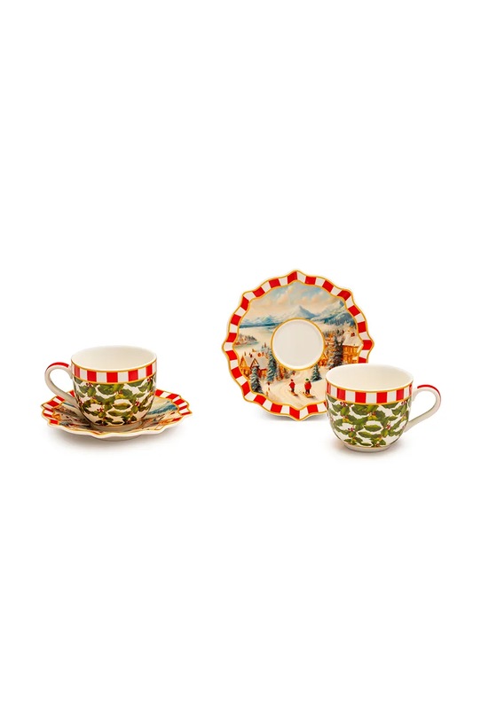 Palais Royal zestaw filiżanek ze spodkami dla 2 os. 100 ml 4 elementy multicolor 1025400