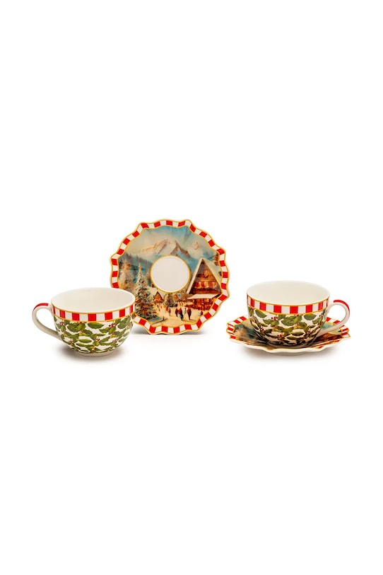 Palais Royal zestaw filiżanek ze spodkami dla 2 os. 200 ml 4 elementy multicolor 1025401