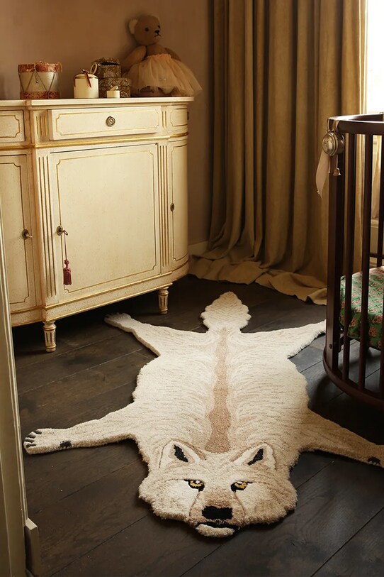 Doing Goods dywan wełniany Woozy Wolf Rug Large beżowy 1.45.10.078.020.5