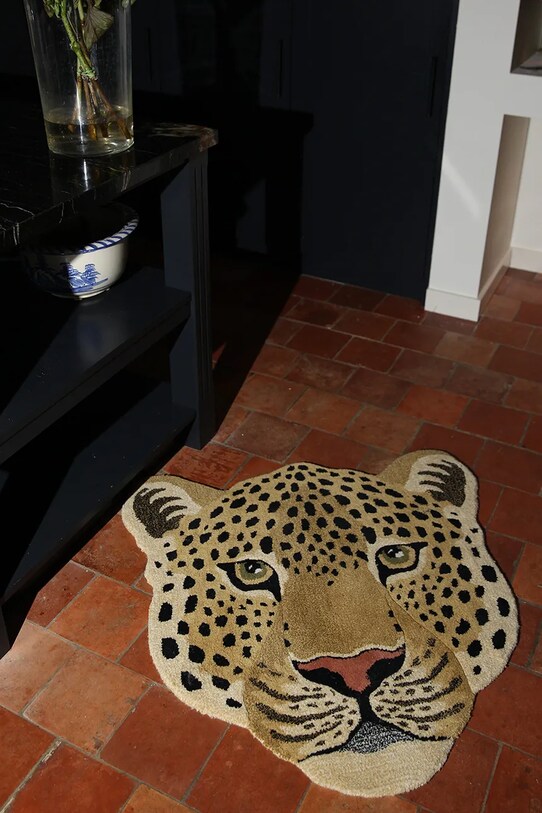 Вовняний килим Doing Goods Himani Leopard Head жовтий 1.45.10.070.700.5