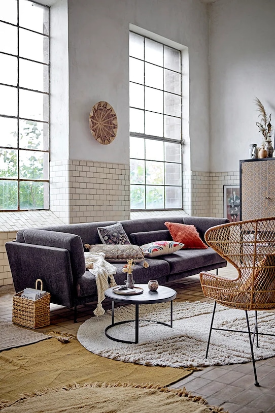 Bloomingville dywan wełniany Lenea 110 cm 82052949 brązowy