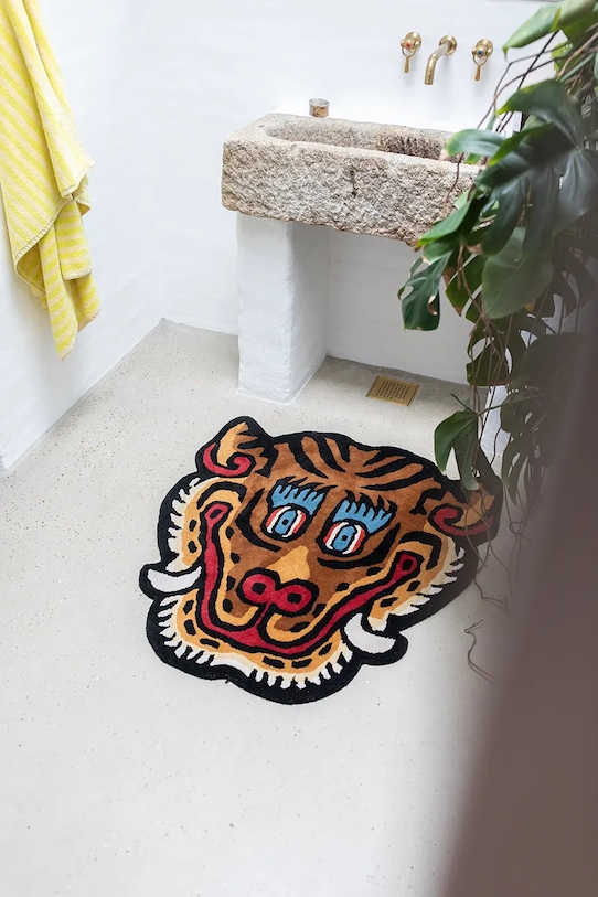 Salon i sypialnia Bongusta dywan wełniany Tiger Face 92 x 100 cm BON51 multicolor