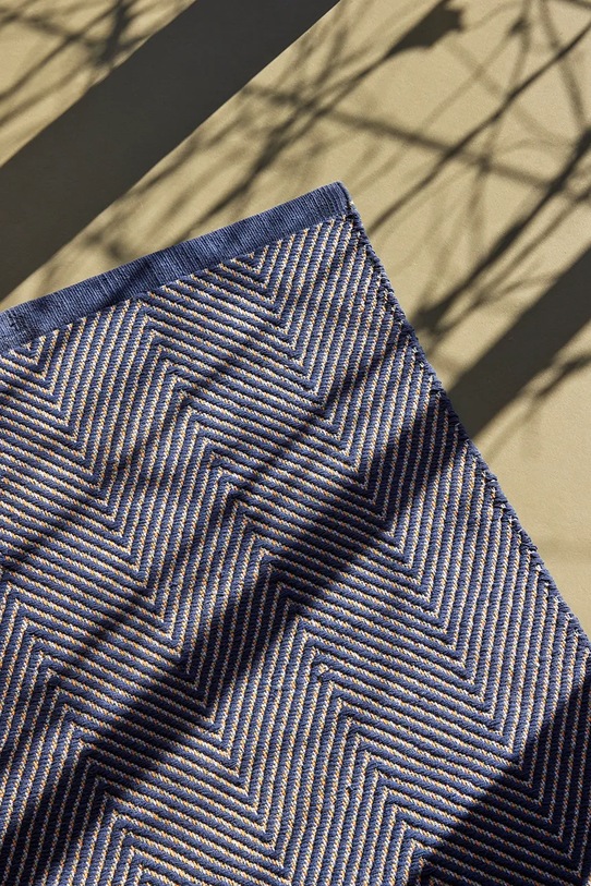 Salon i sypialnia Hübsch dywan bawełniany Mellow 80 x 200 cm 701506 niebieski