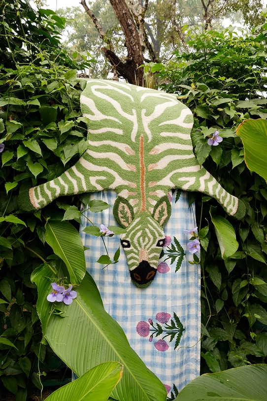 Doing Goods covor de lână Grassy Zebra 153 x 110 cm 1.45.10.148.060.5