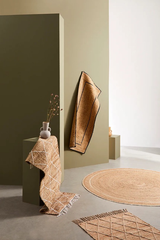 Salon i sypialnia Bizzotto dywan podłogowy z materiału tekstylnego 70 x 140 cm 608294 beżowy