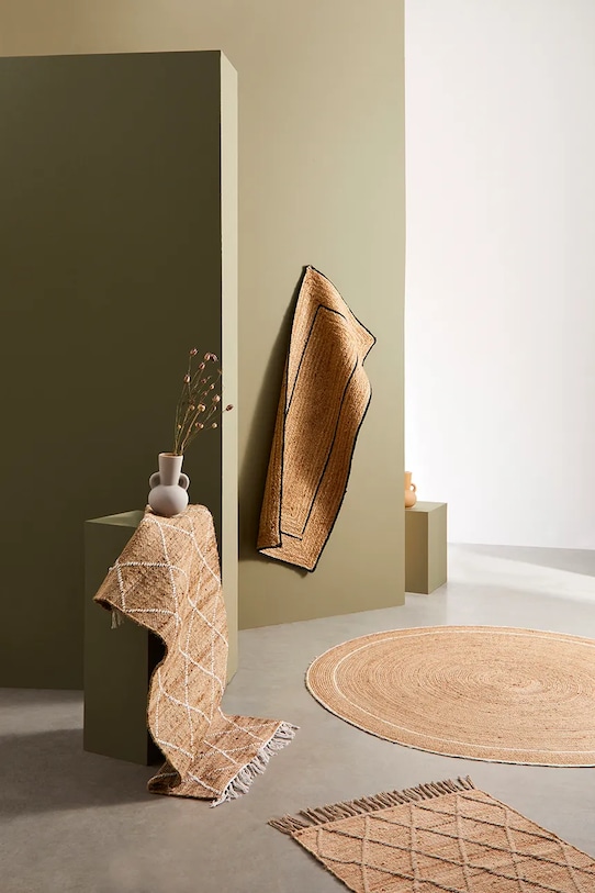 Salon i sypialnia Bizzotto dywan podłogowy z materiału tekstylnego 70 x 140 cm 608294 beżowy