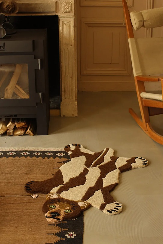 Doing Goods dywanik ozdobny wełniany 92 x 62 x 2 cm brązowy 1.45.10.110.700.3