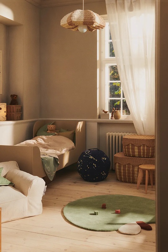 Ferm Living dywan ozdobny wełniany 110 x 110 cm zielony 1104272748