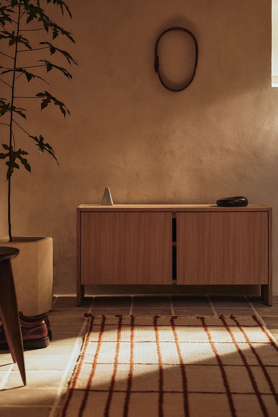 Salon i sypialnia Ferm Living dywan podłogowy z wełną 140 x 200 cm 1104272752 beżowy