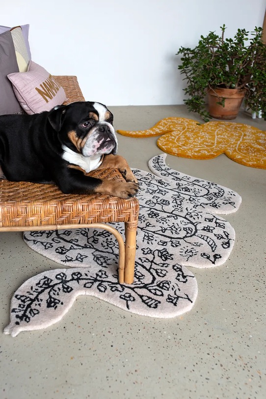 Bongusta dywan ozdobny wełniany 83 x 147 cm beżowy BON06