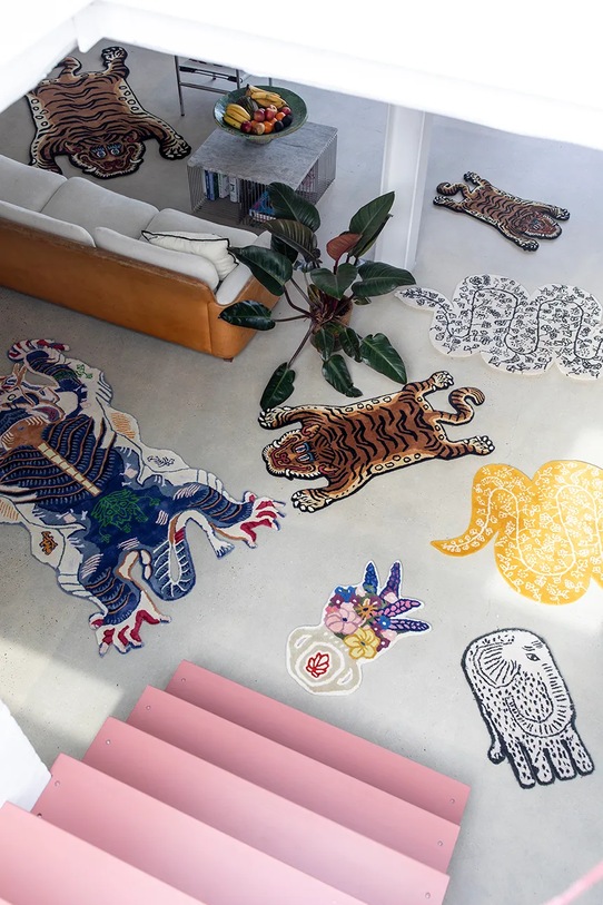 Bongusta dywan ozdobny wełniany 83 x 147 cm BON06 beżowy