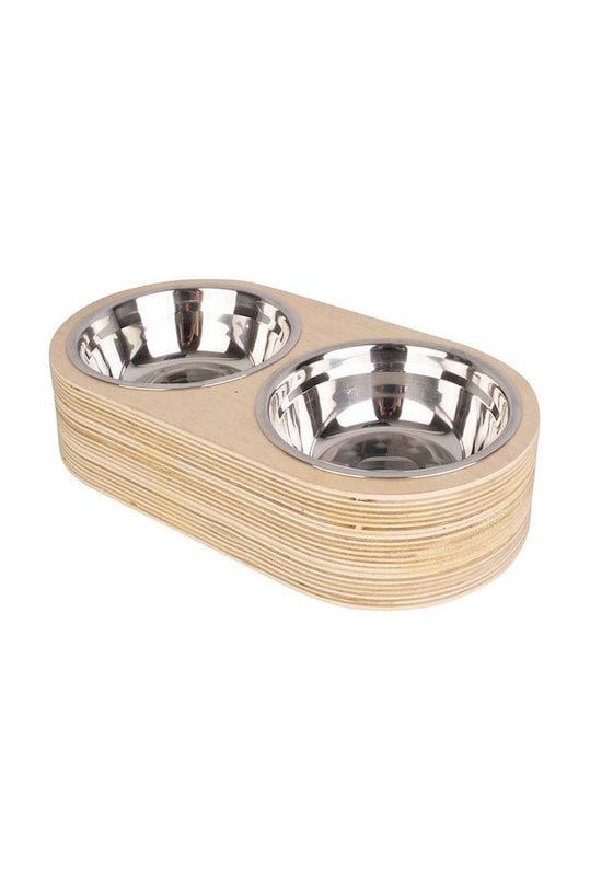 Present Time podwójna miska dla pupila brązowy PT3740WD