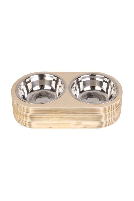 Present Time castron dublu pentru un animal de companie PT3740WD maro AA00
