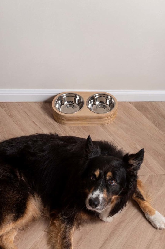 Present Time podwójna miska dla pupila brązowy PT3739WD