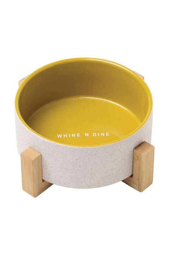 Miska pre psa so stojanom Field + Wander Ceramic Dog Bowl žltá FAW026UK