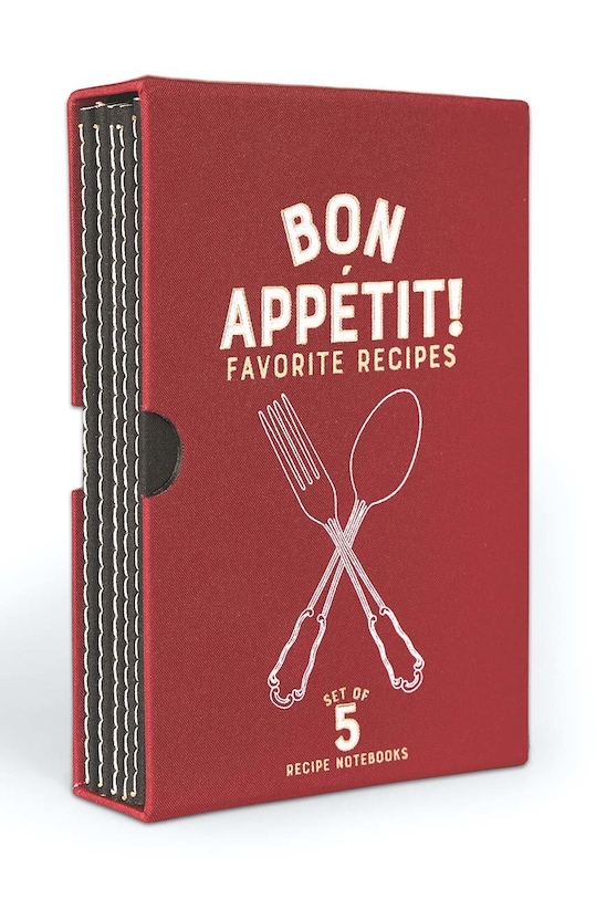 Designworks Ink set de caiete pentru retete Bon Appetit (5-pack) rosu JTBS.1003EU
