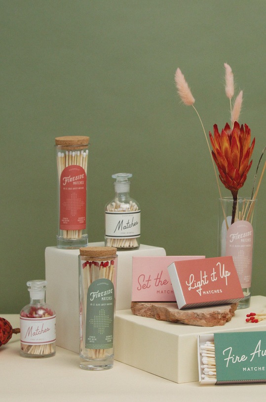 Zápalky ve skleněné nádobce Paddywax (75-pack) ACC06EU červená AA00