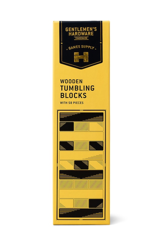 Gentelmen's Hardware hra Wooden Tumbling Blocks žlutá GEN582UK