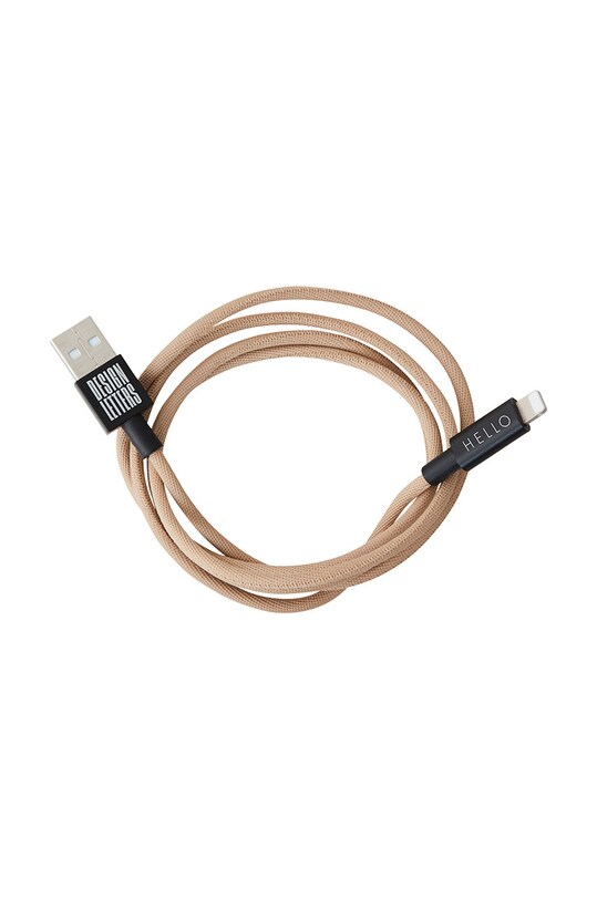 Design Letters Cablu de incarcare USB-C Lightning 1 m 60201024BEIGE bej AA00