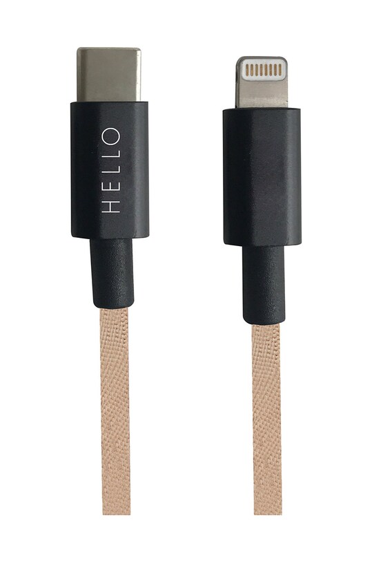 Design Letters Кабел за зареждане USB-C Lightning 1 m бежов 60201023BEIGE