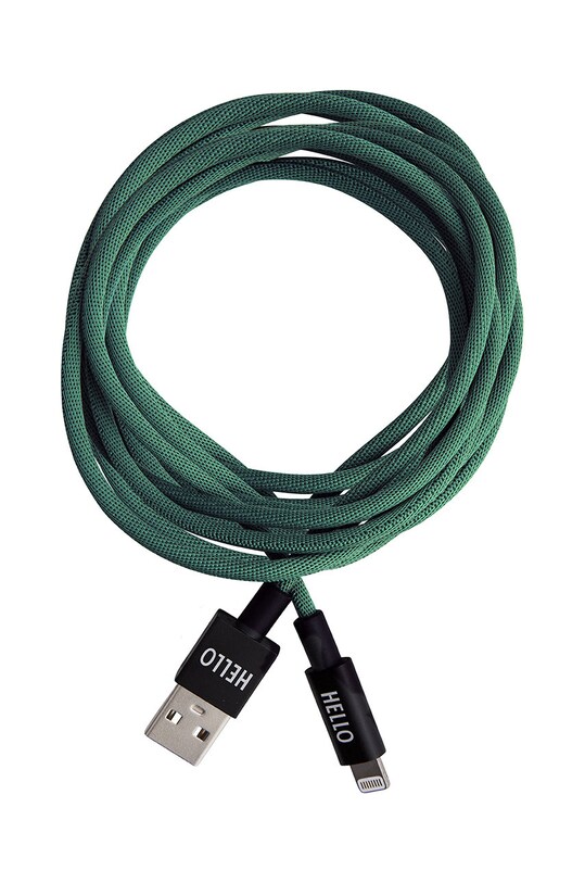 Design Letters Cablu de incarcare USB-C Lightning 1,85 m verde 60201001DARKGREEN