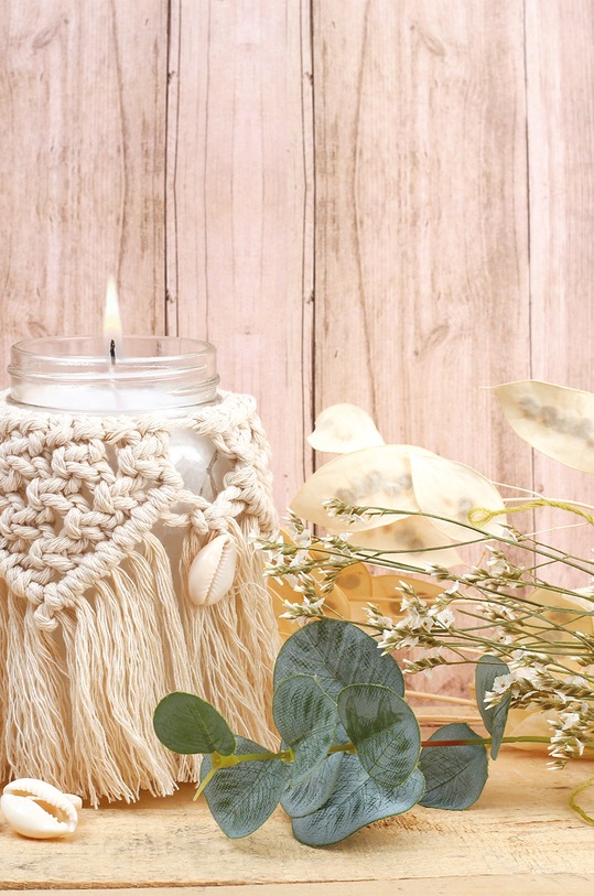 Graine Creative DIY sada makramé svíček Bohemian Macrame Candle vícebarevná 152020