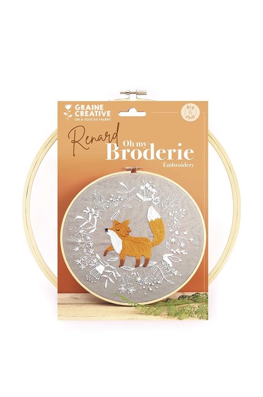 Vyšívací souprava Graine Creative fox embroidery diy kit vícebarevná 420270