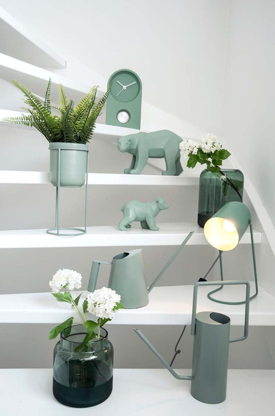 Obývacia izba a spálňa Stolové hodiny Karlsson Taut KA5801GR zelená