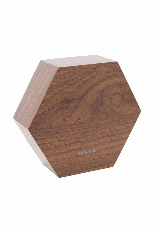 Budík Karlsson LED Hexagon KA5651DW hnědá AA00