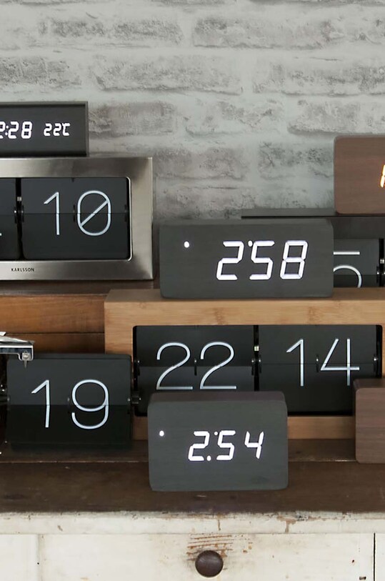 Living și dormitor Karlsson ceas cu alarmă LED Block KA5652BK negru