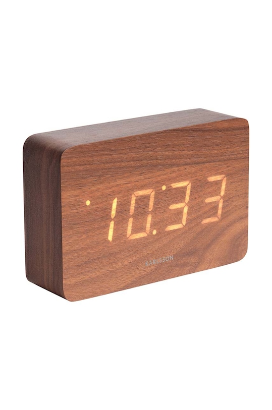 Karlsson budzik LED Square brązowy KA5653DW