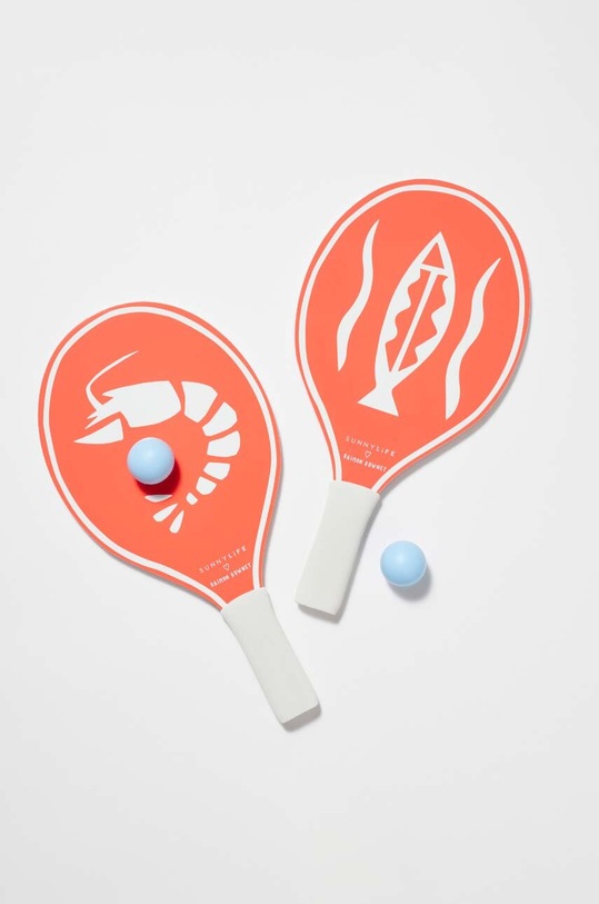 SunnyLife zestaw paletki i piłki plażowe De Playa Coral multicolor S3WBATDP