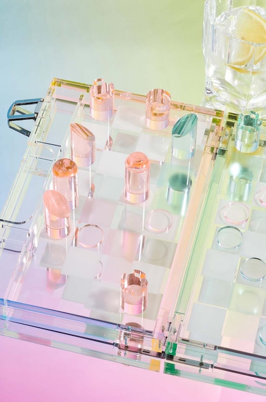 SunnyLife șah și table Mini Lucite Aurora multicolor S35LMCHK