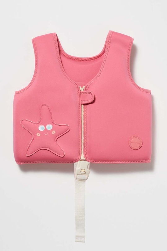 Prsluk za plivanje za djecu SunnyLife Sol Sea x SmileyWorld roza S3VEUSOT