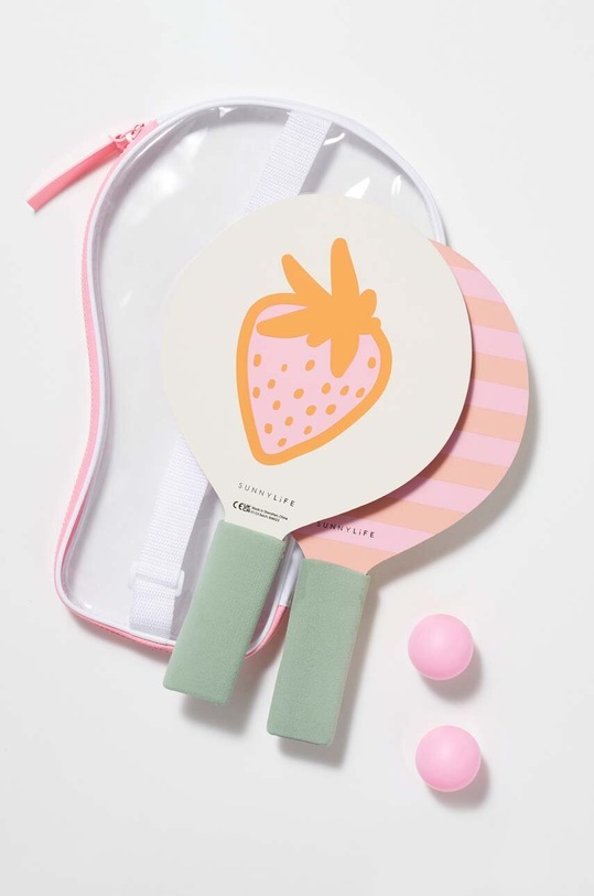 SunnyLife zestaw paletki i piłki plażowe Sea Seeker Strawberry S3WKBASB multicolor AA00