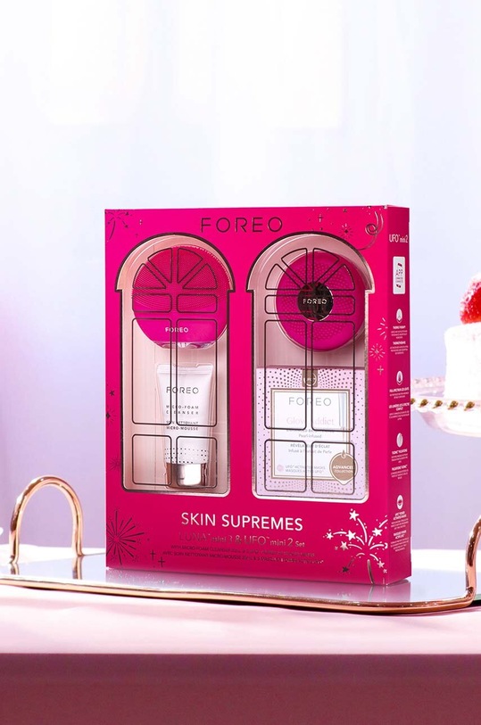 Home SPA FOREO zestaw do pielęgnacji skóry twarzy Skin Supremes 2022, LUNA mini 3 & UFO mini 2 F1177 różowy