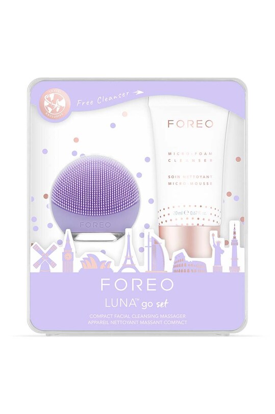 Set za njegu kože lica FOREO Set LUNA go & Microfoam Cleanser Lavender ljubičasta F036A