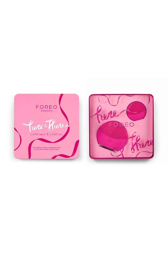 Sada sonických kartáčků FOREO Here & There LUNA™ mini 2 i LUNA™ play růžová F9762.