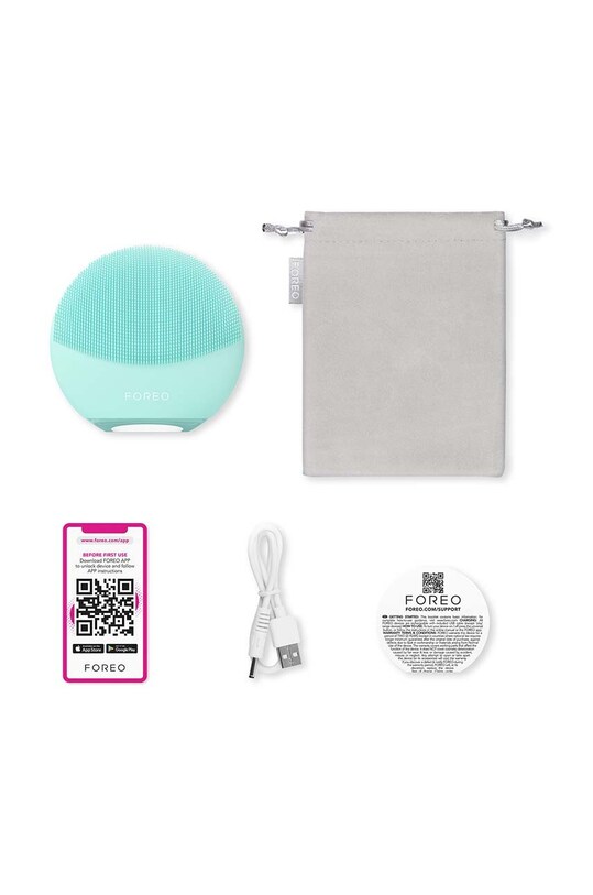 Двосторонній масажер для очищення шкіри обличчя FOREO LUNA™ 4 Mini бірюзовий F1313