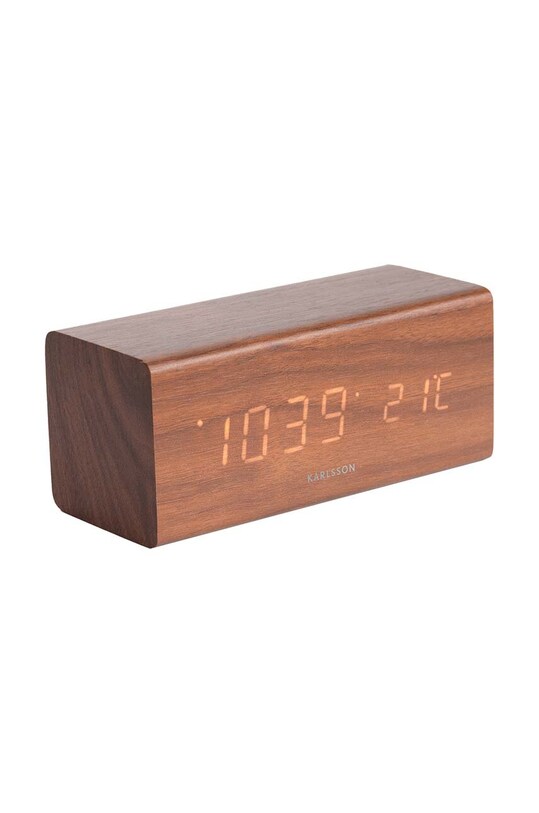 Karlsson budzik Block brązowy KA5652DW