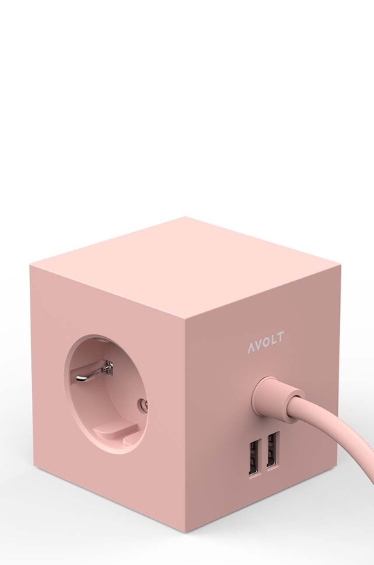 Лайфстайл Магнитный зарядный куб Avolt Square 1, 2 x USB, 1,8 m SQ1.F.USB.P розовый