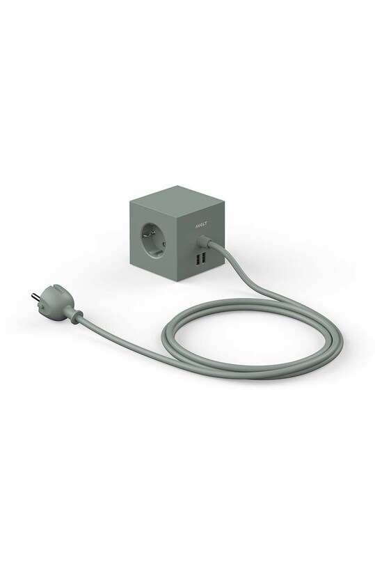 Magnetická nabíjacia kocka Avolt Square 1, 2 x USB, 1,8 m SQ1.F.USB.GR zelená AA00